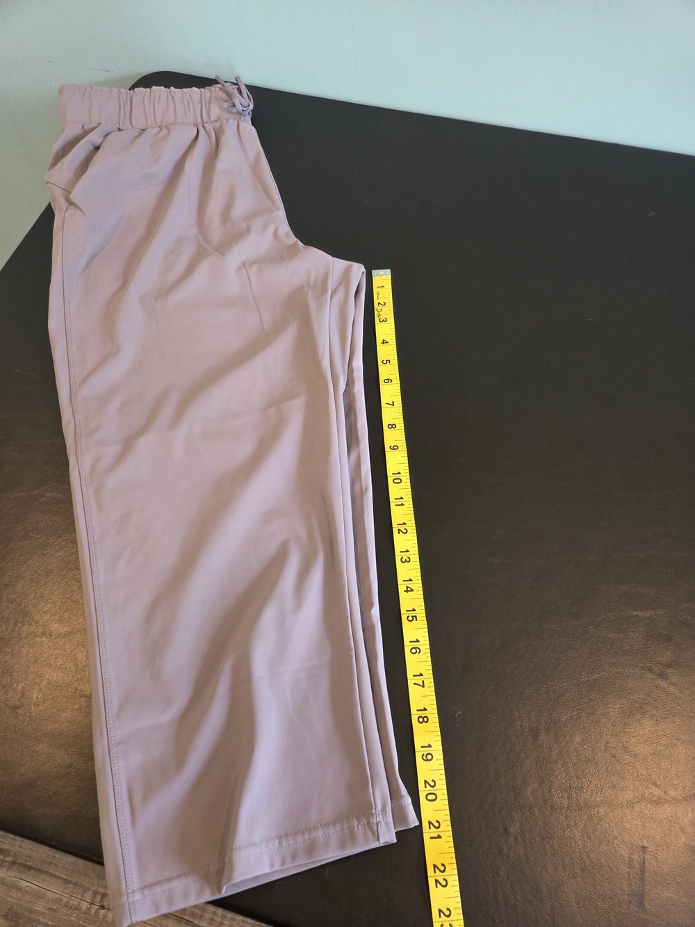 32 Degrees Cool Women's Stretch Woven Crop Wide Leg Drawstring Pant Mauve Size M - Picture 7 of 11